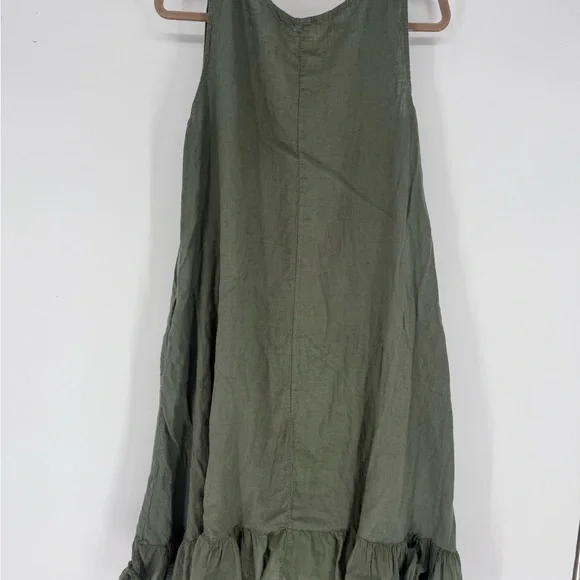Chic Asymmetrical Olive Green Dress - Picture 5 of 5